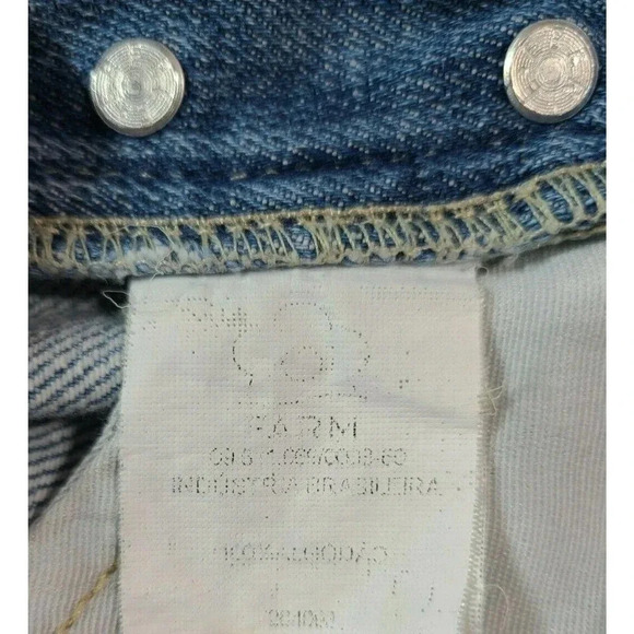 FARM Rio Brazil Cut Off Denim Jean Shorts Size 10 Large Distressed Destroyed - Picture 6 of 6